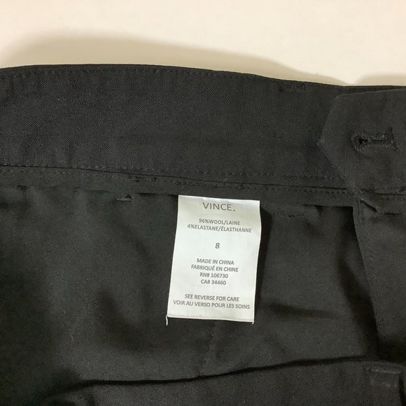 Vince Black Wool Blend Side Strapping Pants 8 - Picture 6 of 7